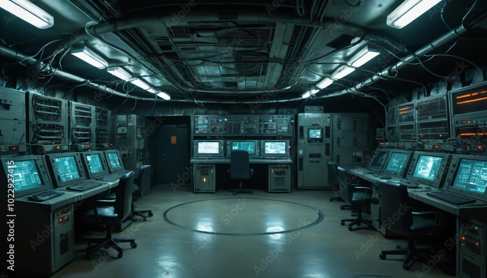 Empty undeground bunker shelter Beneath the Surface, Inside an Underground Bunker Empty undeground bunker shelter Beneath the Surface, Inside an Underground Bunker