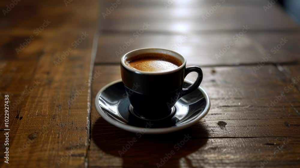 Coffee on a wooden table at coffee shop Coffee on a wooden table at coffee shop