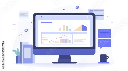 Wallpaper Mural Illuminating financial insights, a computer monitor displaying detailed chart for market analysis and investment decisions Torontodigital.ca