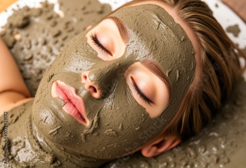 Mudpack A beauty treatment in which mud is applied to the skin a photo