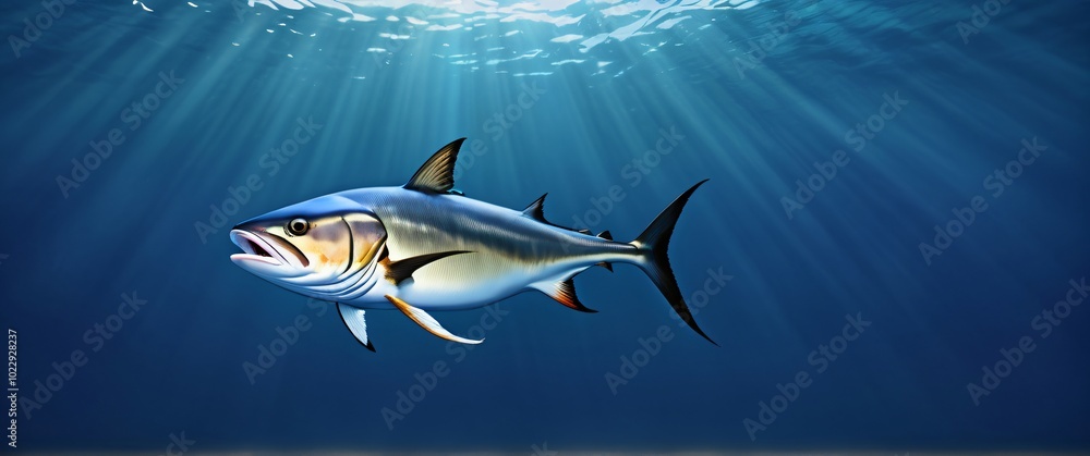 Obraz premium Amberjack Seriola fish beautiful high resolution illustration