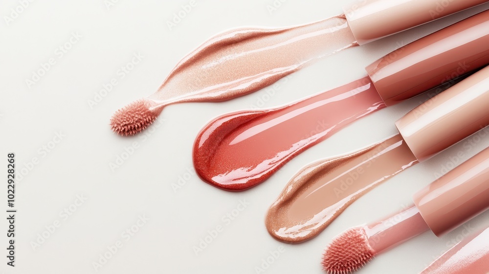 Beige nude tone lipstick make up isolated on a studio background,natural Liquid lipsticks,makeup cosmetic lips, product mockup for beauty fashion business,sale,swatch color,template. Beige nude tone lipstick make up isolated on a studio background,natural Liquid lipsticks,makeup cosmetic lips, product mockup for beauty fashion business,sale,swatch color,template.