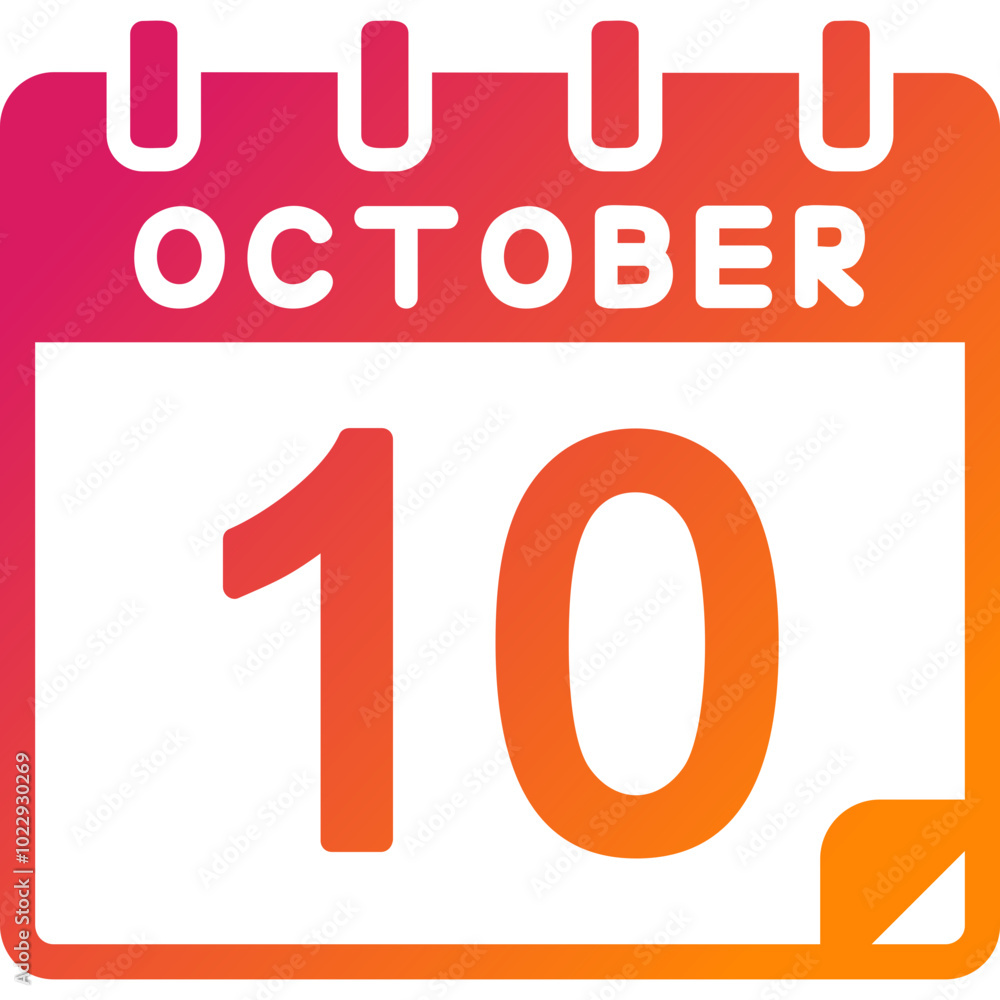10 October Vector Icon Design 10 October Vector Icon Design