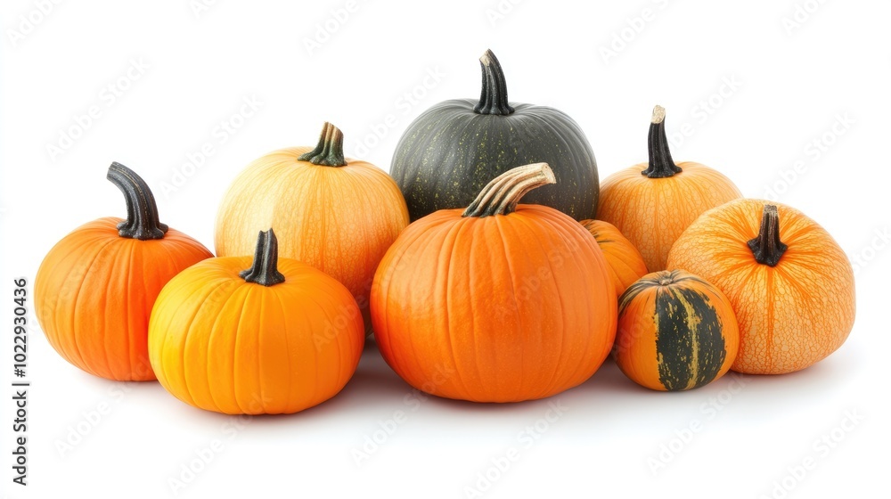 Obraz premium Halloween pumpkins on white background