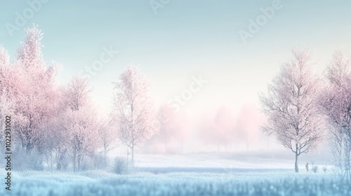 Mystical fog engulfing a serene forest of tall trees