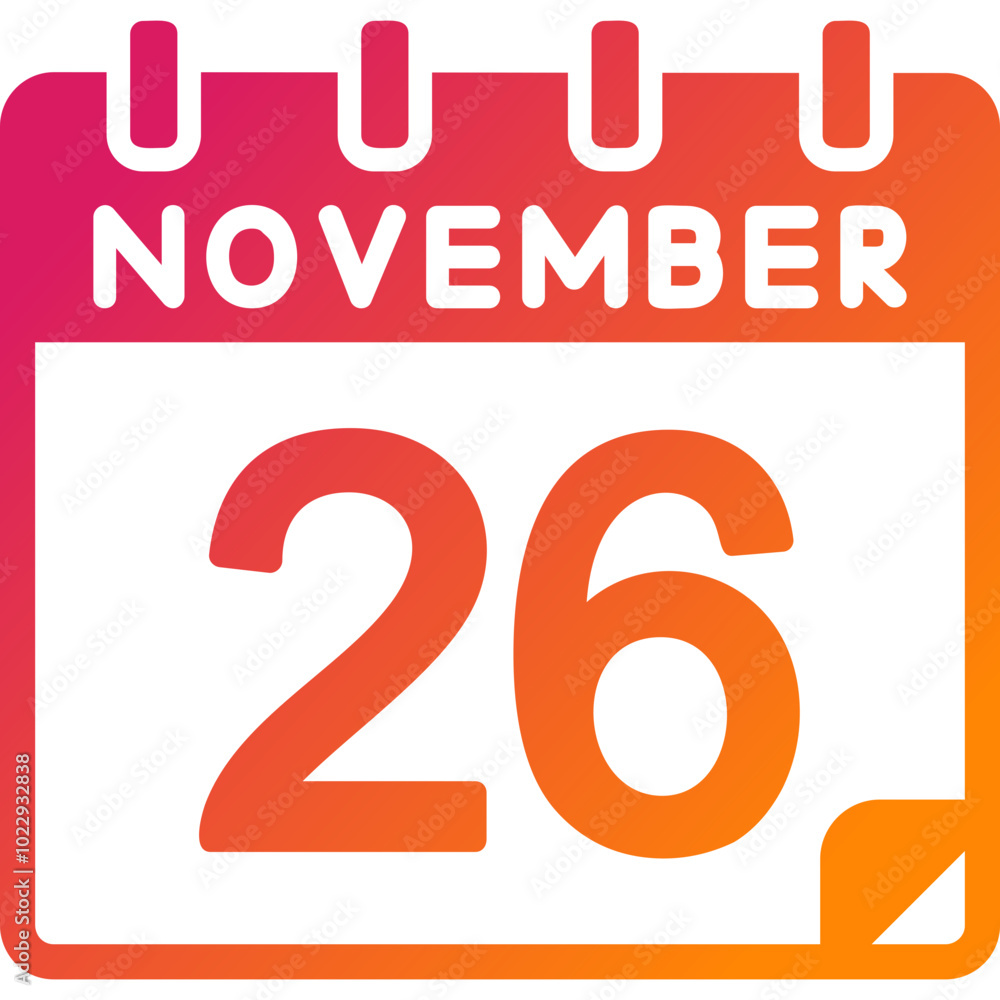 26 November Vector Icon Design 26 November Vector Icon Design