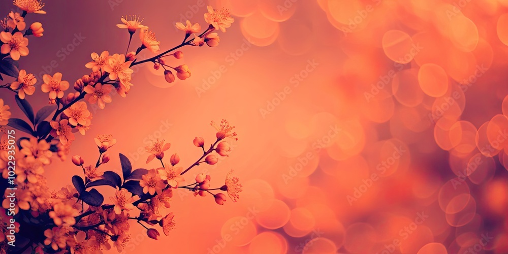 Fototapeta premium Delicate pink blossoms against a dreamy bokeh background.