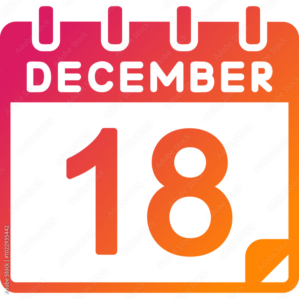 18 December Vector Icon Design 18 December Vector Icon Design