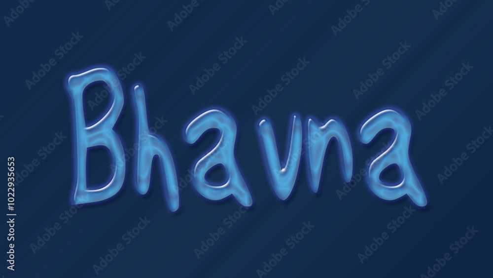 Water bubble 3D text effect of Hindi name Bhavna 0n blue background. Water bubble 3D text effect of Hindi name Bhavna 0n blue background.