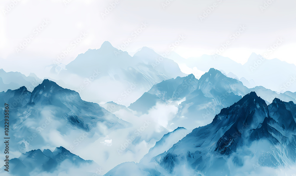 Chinese style, mountains, art, layers, illustration, background Chinese style, mountains, art, layers, illustration, background