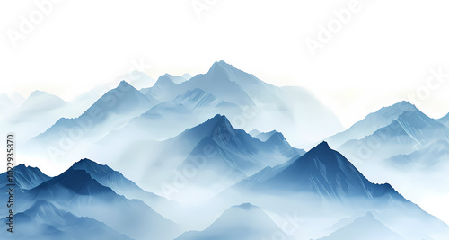 Wallpaper Mural Chinese style, mountains, art, layers, illustration, background Torontodigital.ca