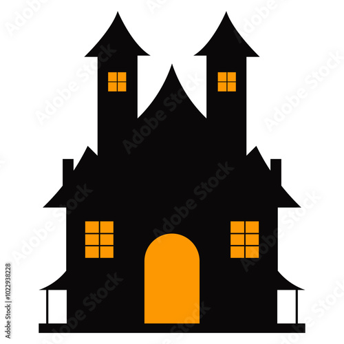 Wallpaper Mural Halloween Haunted House Isolated on White Background. Vector Illustration. Torontodigital.ca