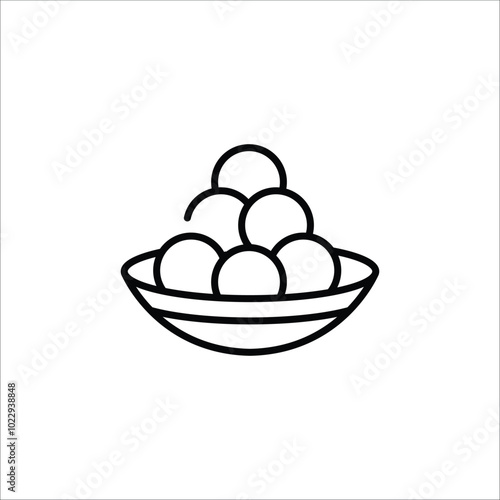 Fruit bowl icon. Simple bowl of fruits icon for social media, app, and web design. Vector illustration