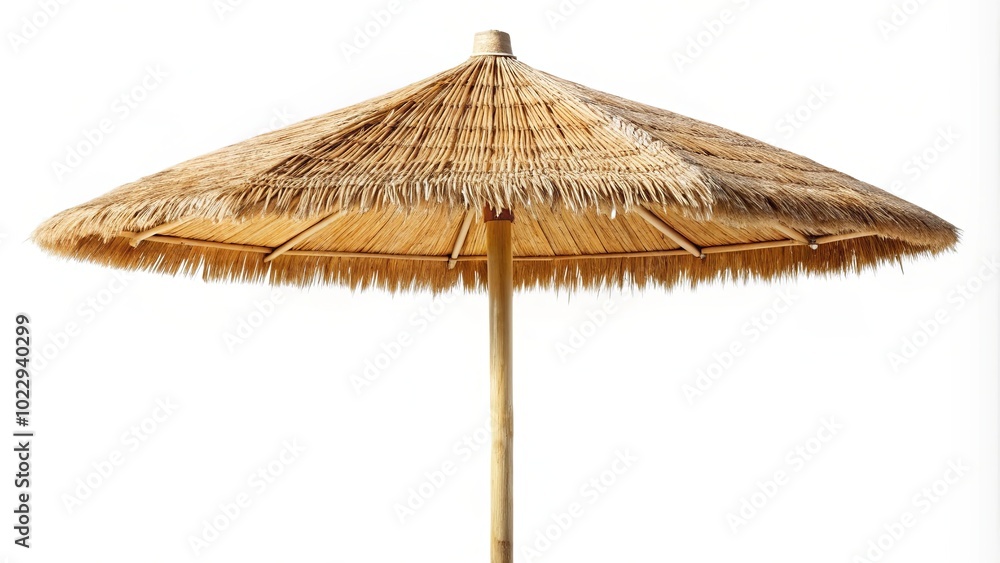Woven Beach Umbrella with Natural Texture Woven Beach Umbrella with Natural Texture