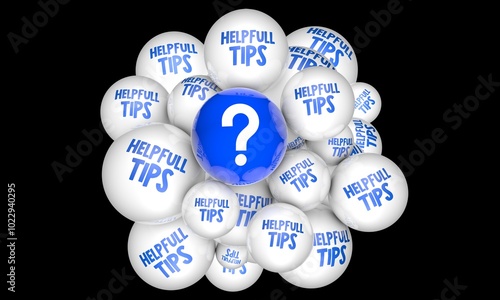 Plakat Helpful Tips, Tips Visual Concept. Social Media Background. 