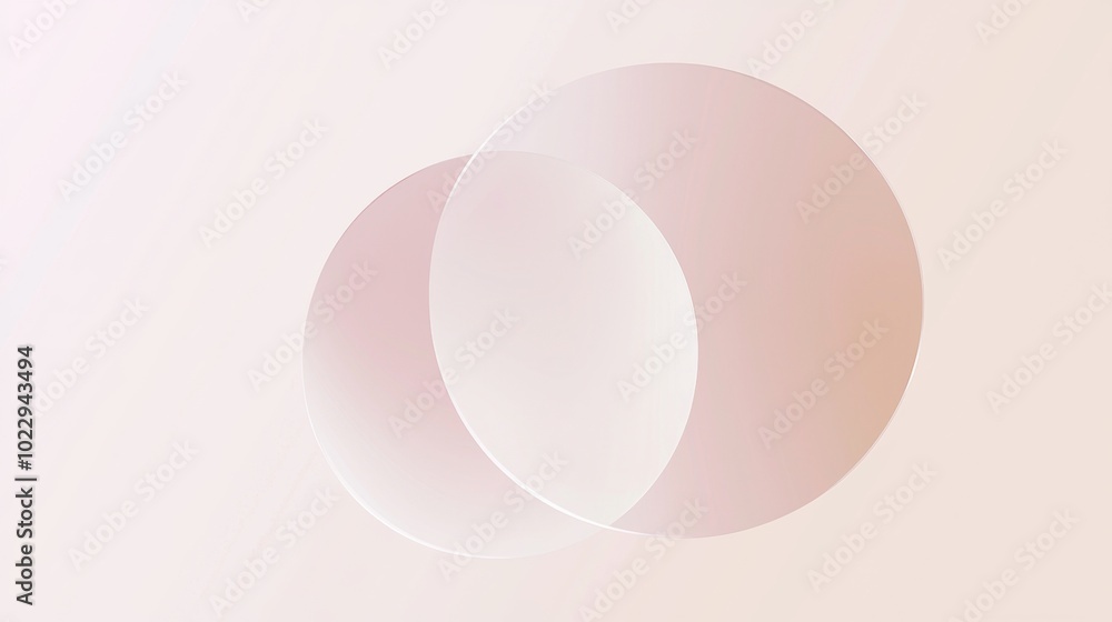 Two pastel pink circles are overlapping on a white background, creating a gradient effect. This simple yet elegant design is perfect for a variety of projects Two pastel pink circles are overlapping on a white background, creating a gradient effect. This simple yet elegant design is perfect for a variety of projects