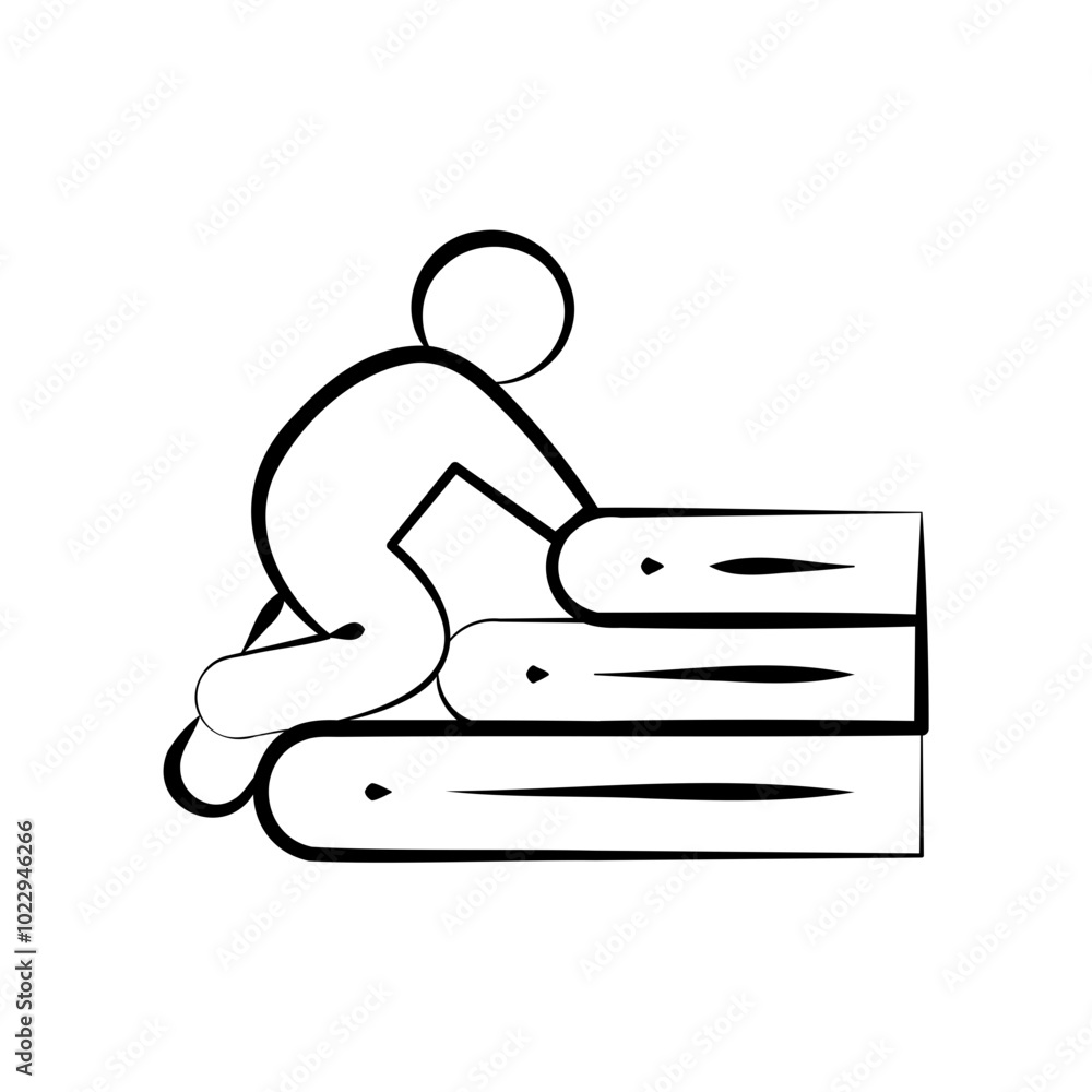person climbing a book stack person climbing a book stack