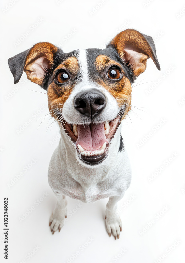 Happy Dog Wagging Its Tail with Glee, Full of Energy and Joy Happy Dog Wagging Its Tail with Glee, Full of Energy and Joy