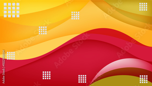 Yellow and red wavy abstract curves nice for wallpaper banner or card