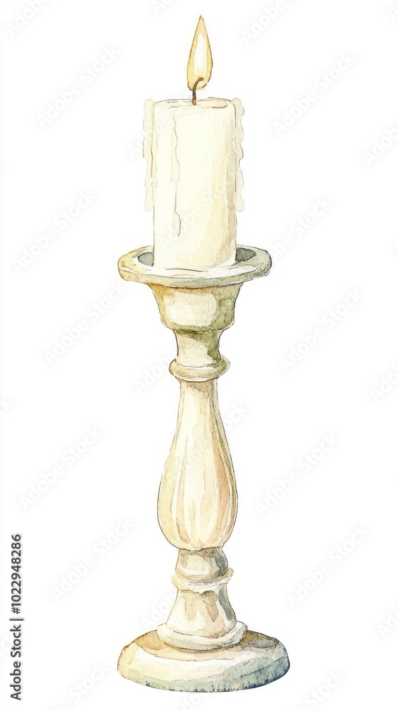 Elegant watercolor candle illustration Elegant watercolor candle illustration