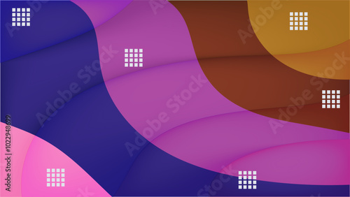 Blue purple and brown wavy curves abstract background nice for wallpaper, banner or card