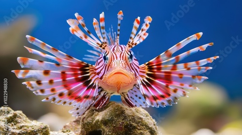 Colorful Lionfish Displaying Its Vibrant Fins