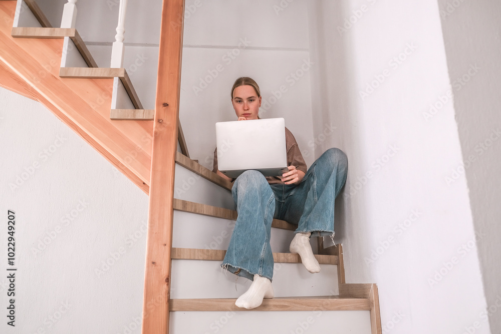 © shintartanya - Work,Remotely work.freelancer works remotely home.cozy workation, remote work,leisure, work life balance,digital nomad, workation,work travel,remotely work.Travelling.Work vacation remotely