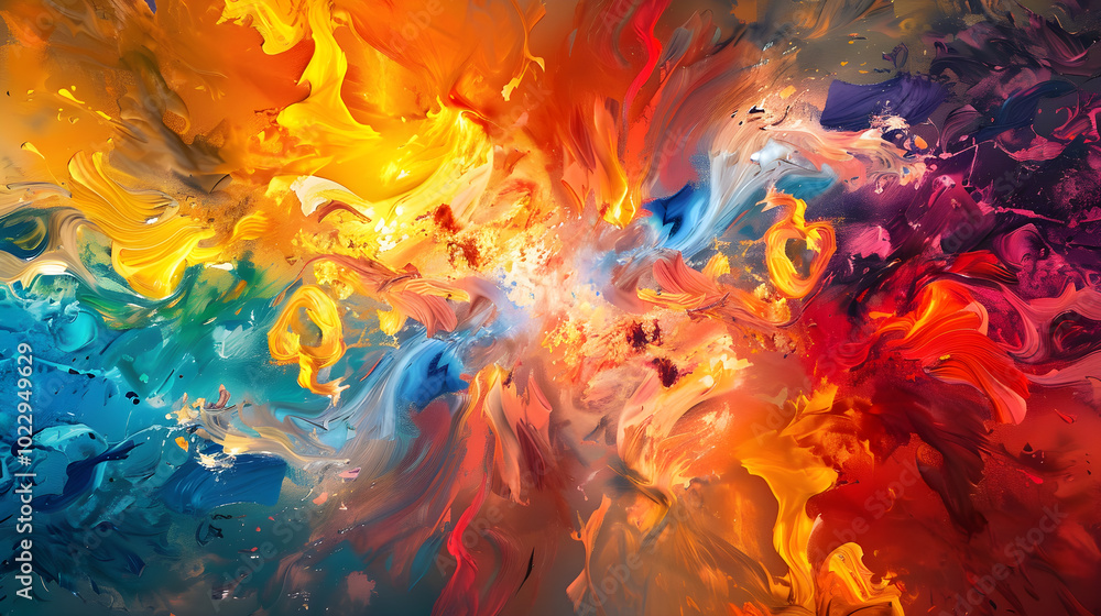 Exuberant Symphony of Colors: A Celebration of Life and Unrestrained Expression