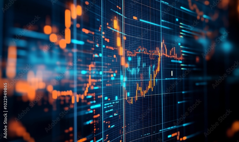 Financial data displayed on a screen. Financial data displayed on a screen.