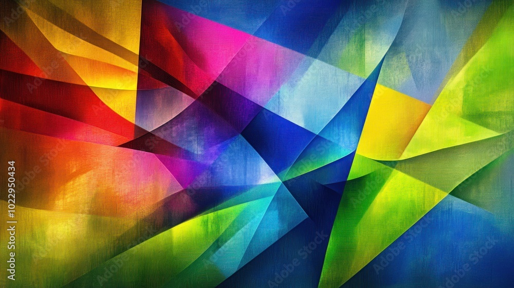 Fototapeta premium A vibrant abstract artwork featuring dynamic shapes and colors blending harmoniously.
