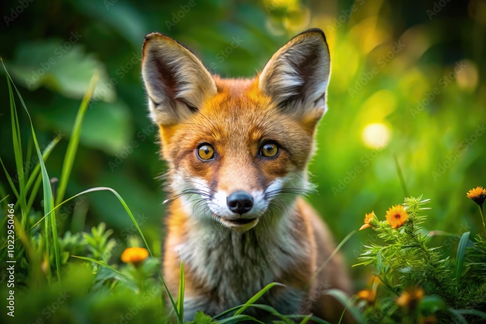 Fototapeta premium Playful and Adorable Foxes in Their Natural Habitat Captured in Stunning Photographic Detail