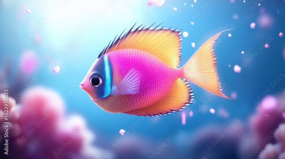 Colorful Tropical Fish Swimming Underwater Colorful Tropical Fish Swimming Underwater