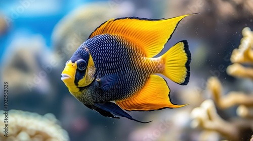 Vibrant Tropical Fish Swimming in Clear Water