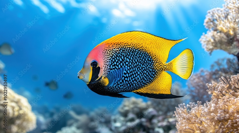 Vibrant Fish Swimming Among Coral Reefs Vibrant Fish Swimming Among Coral Reefs