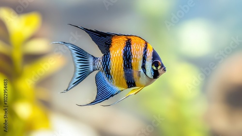 Vibrant Aquarium Fish in Serenity of Underwater World