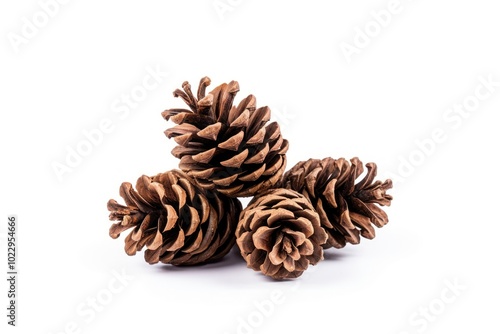 Plant tree white background pine cone.