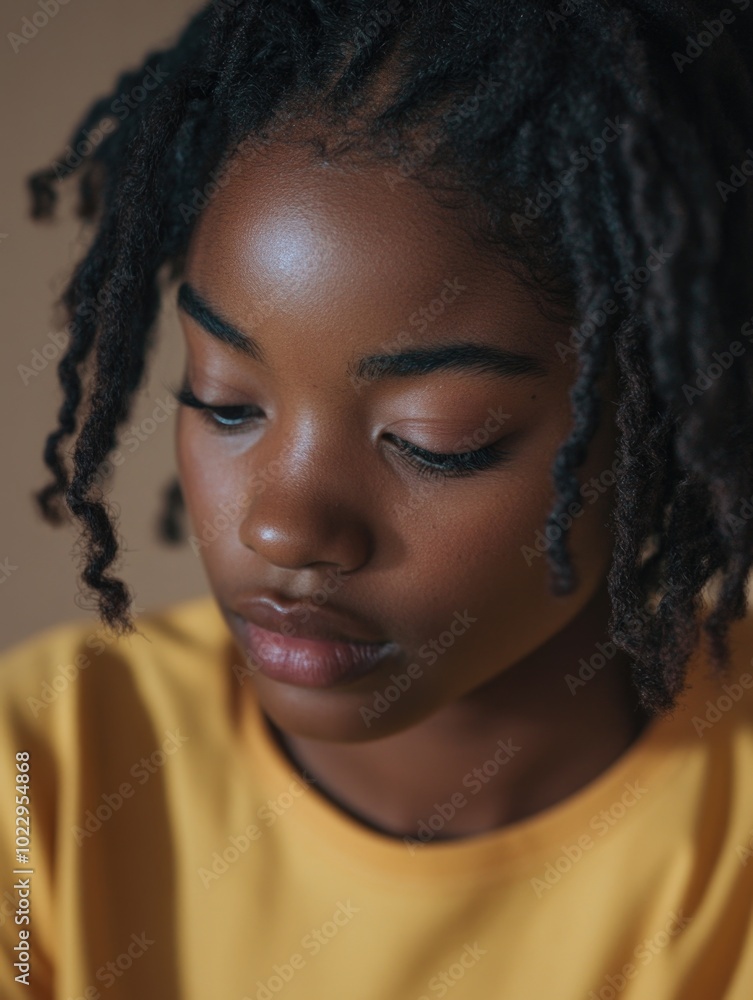 Contemplative African American Female Portrait Contemplative African American Female Portrait