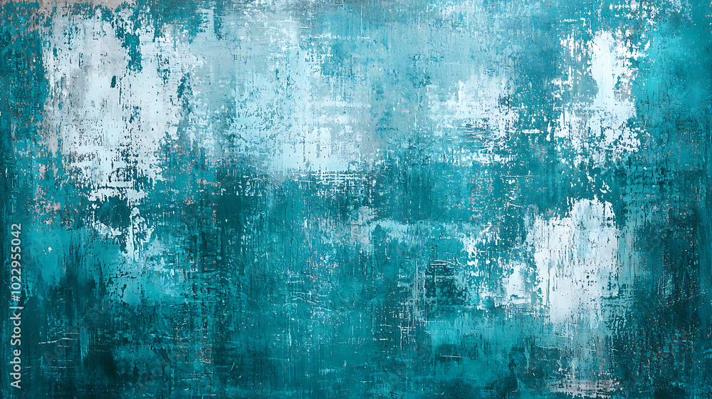 Fototapeta premium Scraped teal grungy texture background