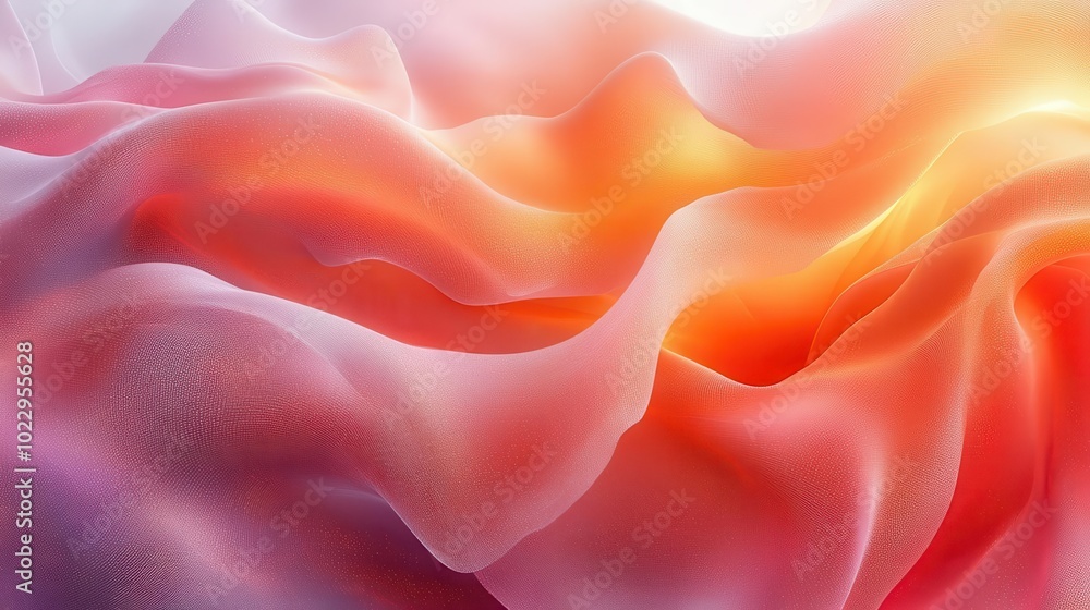 Obraz premium a mesmerizing blend of pastel peach and rose pink swirls together in an abstract futuristic texture exuding elegance and modernity against a white backdrop
