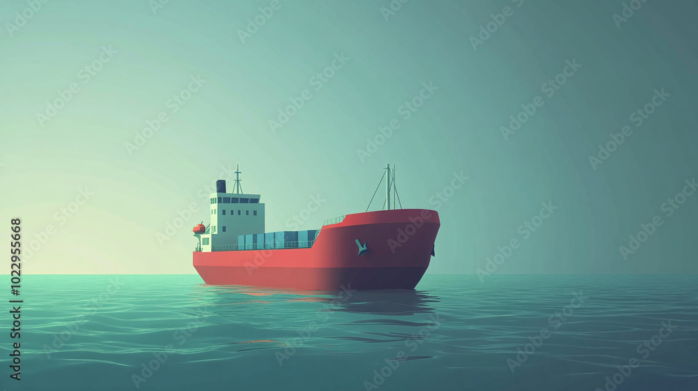 digital painting of a sailing red white boat ship within a waving sea ocean, cartoon cinematic lighting dynamic composition sunny day morning light book illustration style illustration digital painting of a sailing red white boat ship within a waving sea ocean, cartoon cinematic lighting dynamic composition sunny day morning light book illustration style illustration