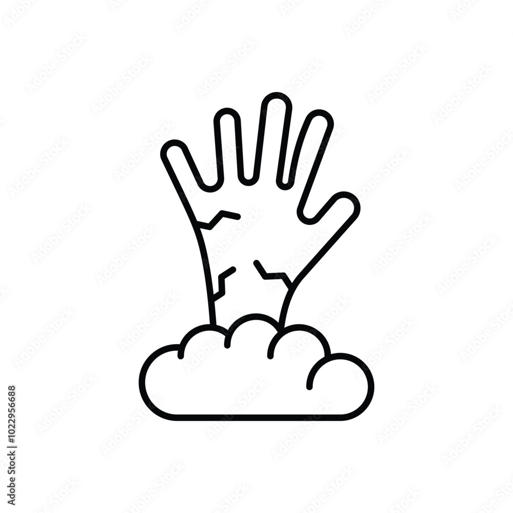 Zombie Hand vector icon Zombie Hand vector icon