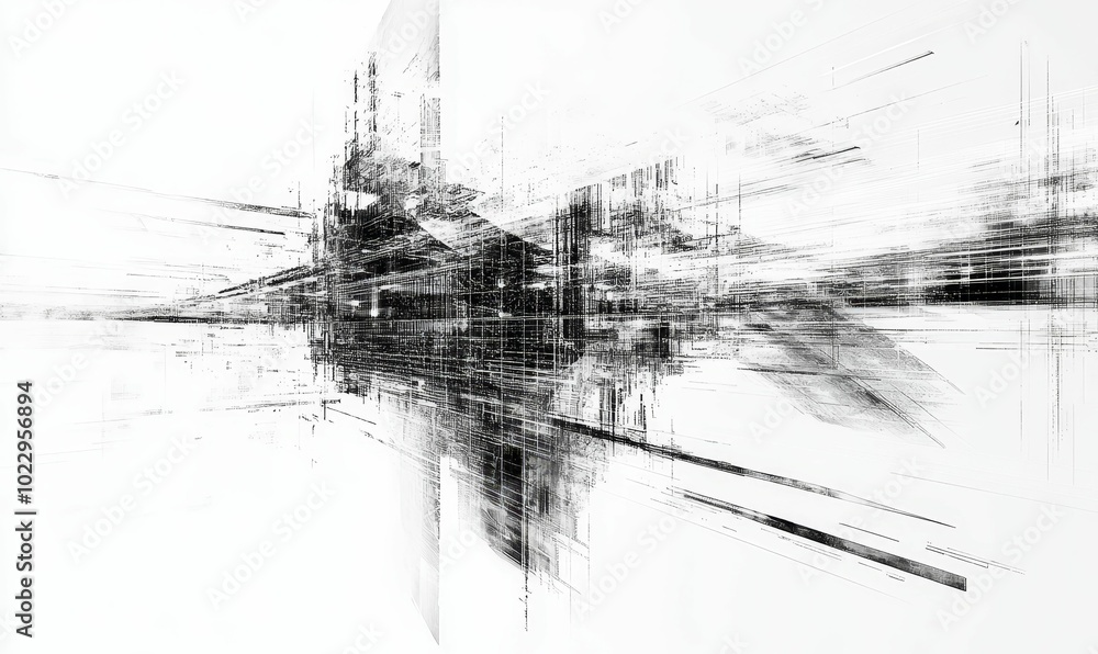 Abstract black and white lines on white background. Abstract black and white lines on white background.