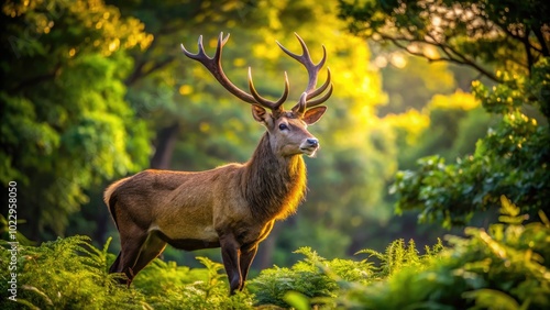 Powerful Broad Chest of a Strong Animal Captured in a Natural Setting with Lush Greenery Surrounding