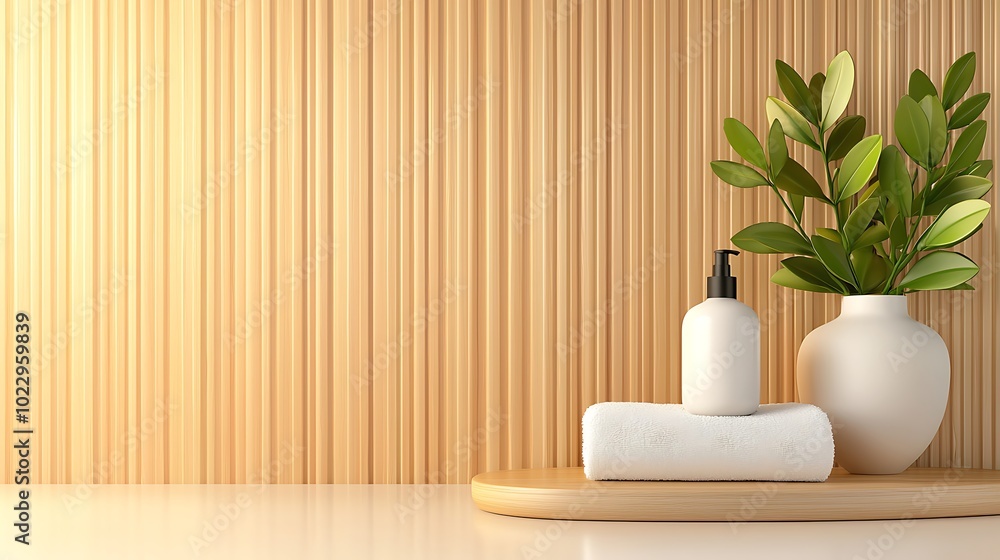 Restroom in a luxury spa with serene relaxing ambiance and high-end materials Restroom in a luxury spa with serene relaxing ambiance and high-end materials