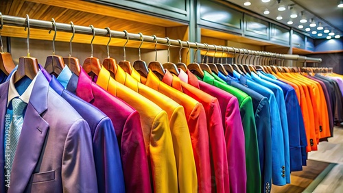 Wallpaper Mural Professional Uniforms Displayed on Hangers in a Bright and Organized Clothing Showroom Environment Torontodigital.ca