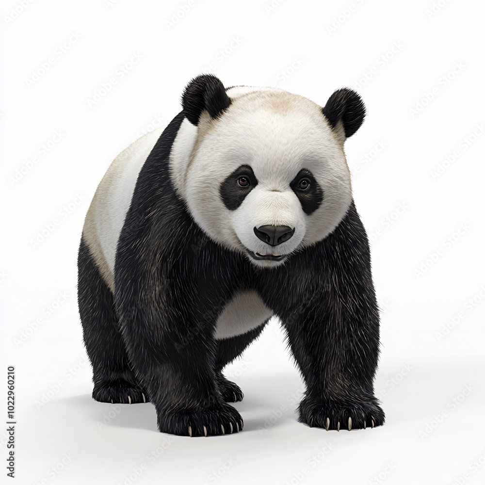 Full-Size Panda on a White Background Full-Size Panda on a White Background
