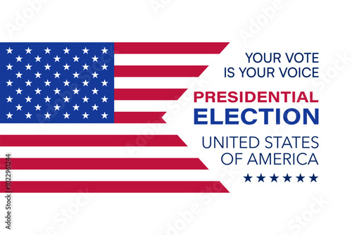 2024 Presidential Election Poster with U.S. Flag and Voting Slogan