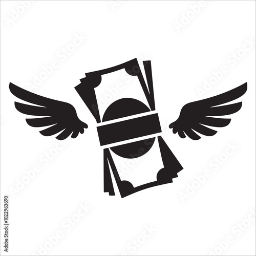 Flying Dollar  Silhouette 