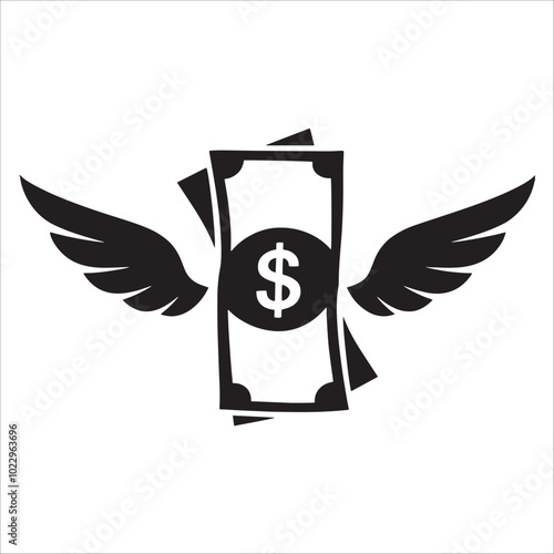 Flying Dollar  Silhouette 
