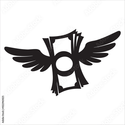 Flying Dollar  Silhouette 